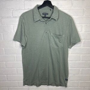 Toad & Co Organic Cotton Short Sleeve Polo Shirt Medium Light Green